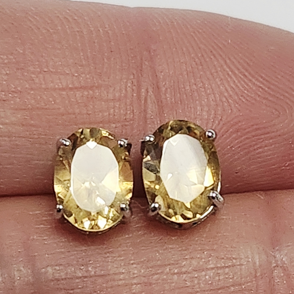 2.50 ctw Citrine Sterling Silver Solitaire Stud Earrings NEW